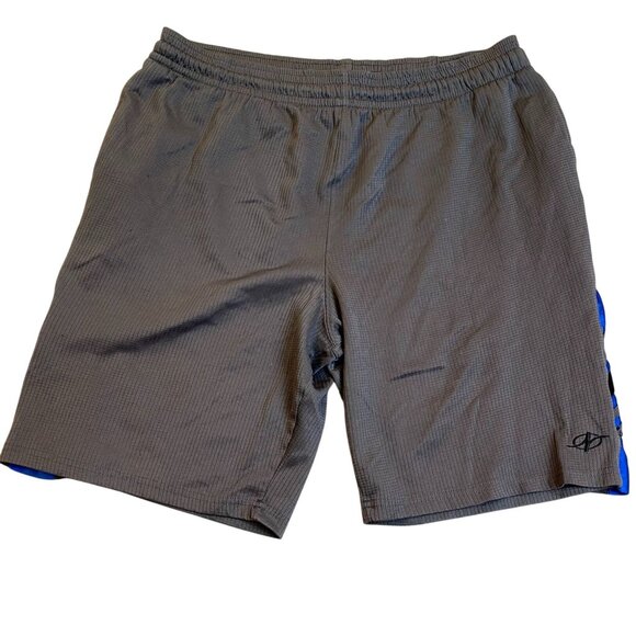 Nordictrack Mens Athletic Shorts Large Gray & Blue With Elastic Waistband - Picture 1 of 11